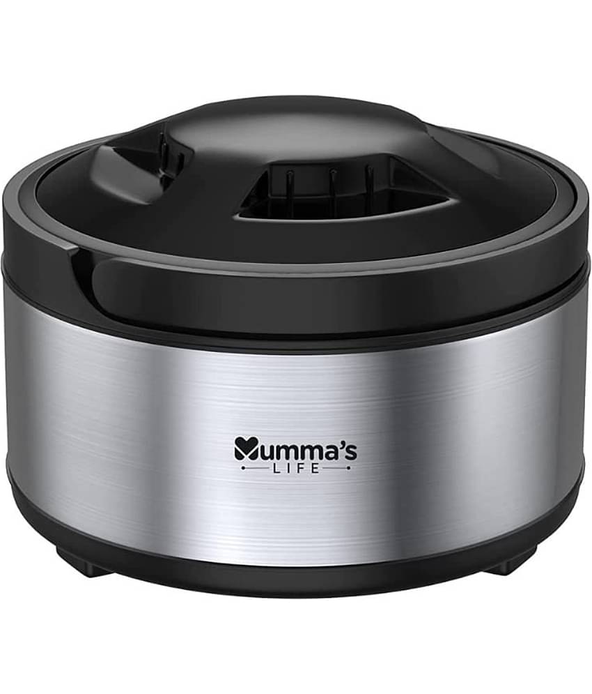 Mumma's Life Silver Steel Thermoware Casserole ( Set of 1 , 3500 mL )