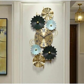 Amhomedecor Analog 81.3 cm X 20 cm Wall Clock (Multicolor, With Glass, Standard)