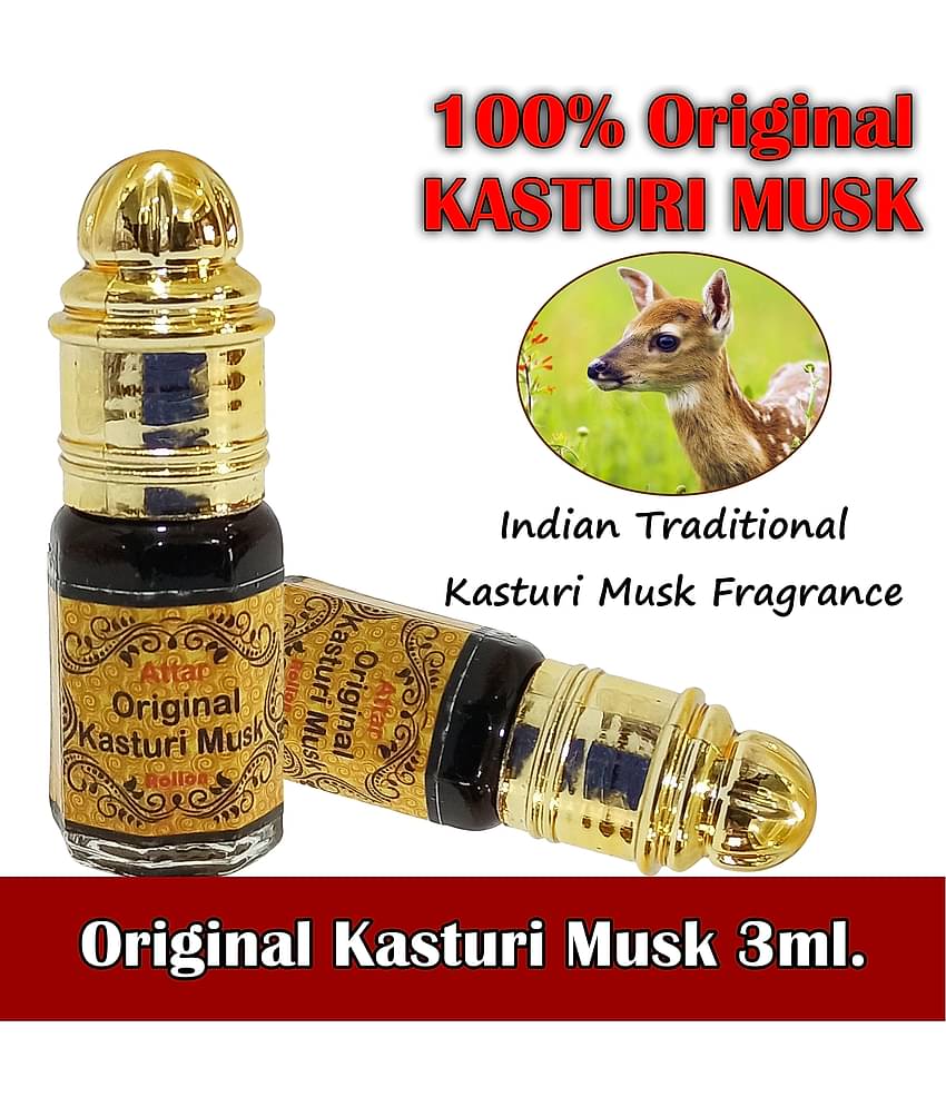 INDRA SUGANDH Attar Pure Kasturi 3ml. Rollon Rich & Divine Fragrance
