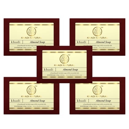 Khadi Natural Almond Soap Combo Pack Of 5 – 125gm Each
