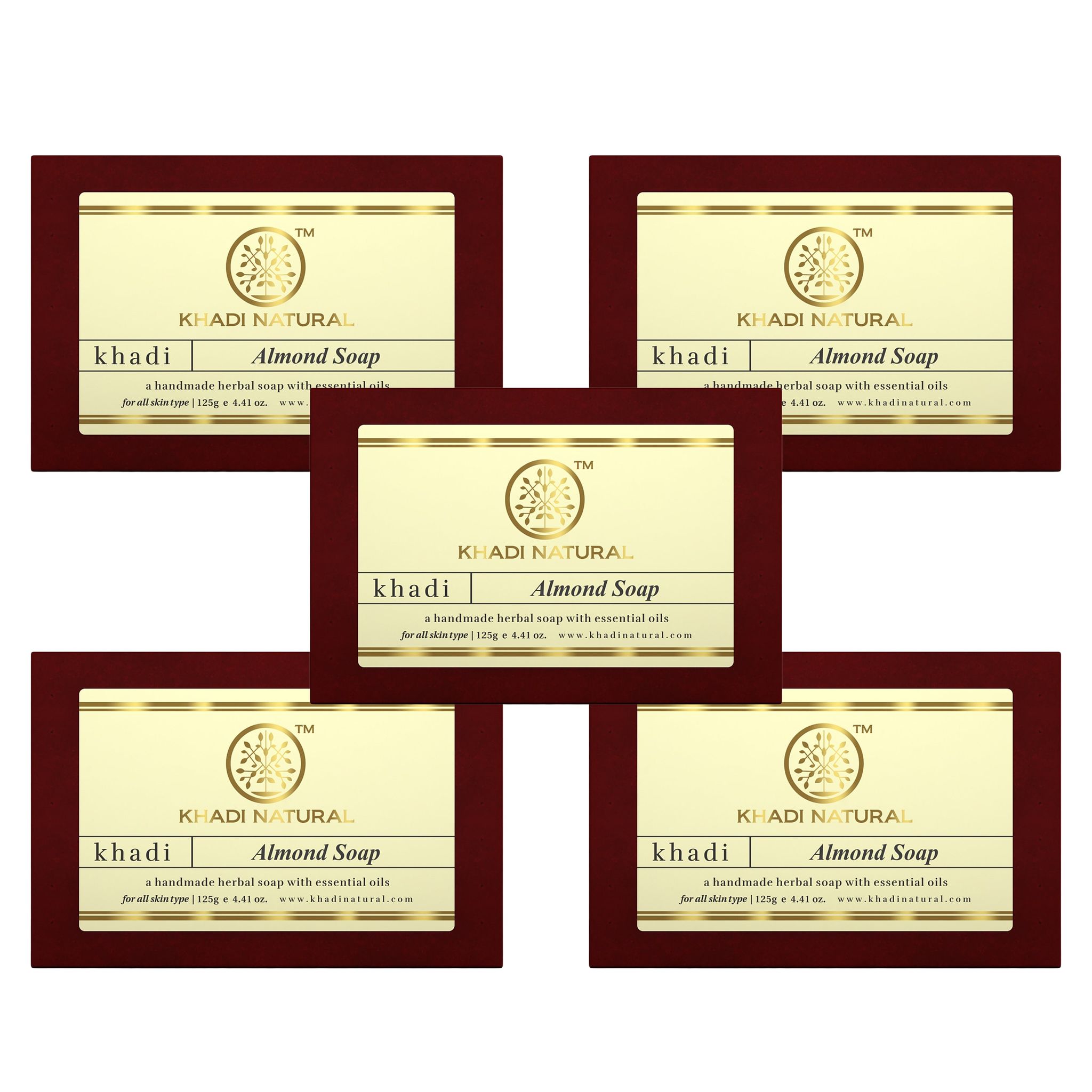 Khadi Natural Almond Soap Combo Pack Of 5 – 125gm Each