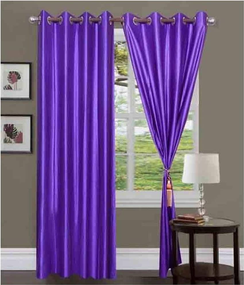 Tanishka Fabs Transparent Curtain 7 ft ( Pack of 2 ) - Purple