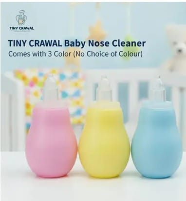 TINY CRAWAL Silicon Baby Nasal Aspirator for Newborns, Infants & Toddlers Manual Nasal Aspirator  (Blue, Yellow, Pink) |Pack of 13