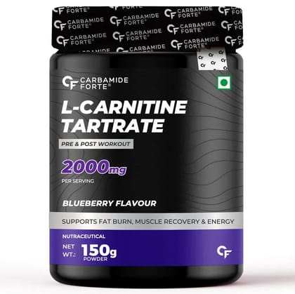 Carbamide Forte L Carnitine Powder for Men & Women | L-Carnitine L Tartrate 2000mg-30 Servings / Blueberry