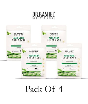 DR.RASHEL Aloe Vera Sheet Mask for Deep Hydration Suits All Skin Types 20 gm each ( Pack of 4)