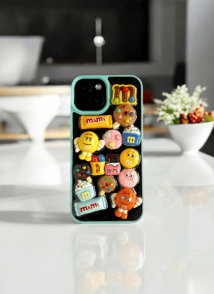 Cyan ChocoMania M&M Candy Case for iPhone 14