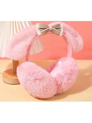 Girl & Women Winter Super Warm Foldable Earmuffs |Bow Faux Fur Plush Ear Warmers - None