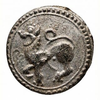 Tiger/Sher- Ancient India Old Silver-plated Rare Coin Silver Plated Variant