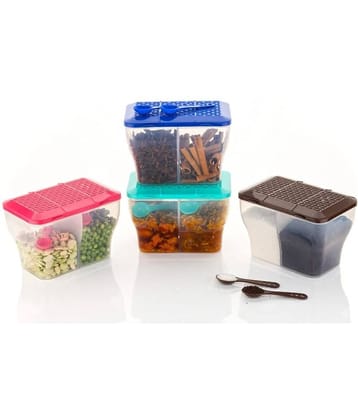 FIT4CHEF Fridge Container PET Multicolor Multi-Purpose Container ( Set of 4 )