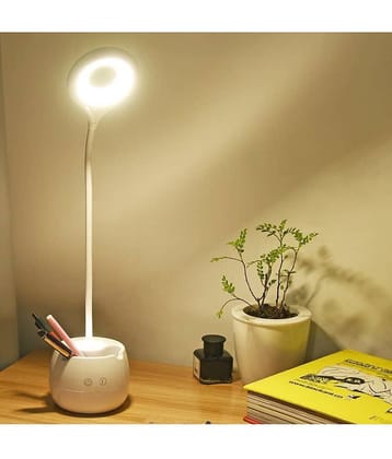 IDOLESHOP - White Study Table Lamp ( Pack of 1 )
