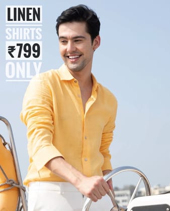 PREMIUM LINEN SHIRT yellow full sleeve-M-40