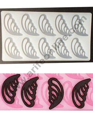 Cake Decor Silicon 10 in 1 Butterfly Wings Shape Chocolate Garnishing Mould Cake Insert Decoration Mould