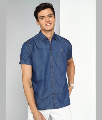 Kuons Avenue Denim Regular Fit Solids Half Sleeves Men's Casual Shirt - Blue ( Pack of 1 )