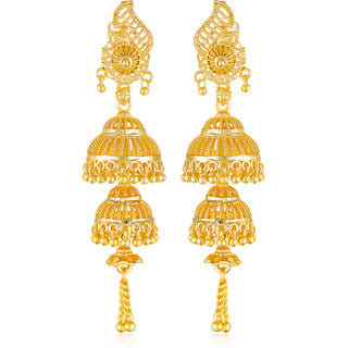 Wedding and Party wear South Screw back Jhumki Earring for Women and Girls  -VFJ1458ERG