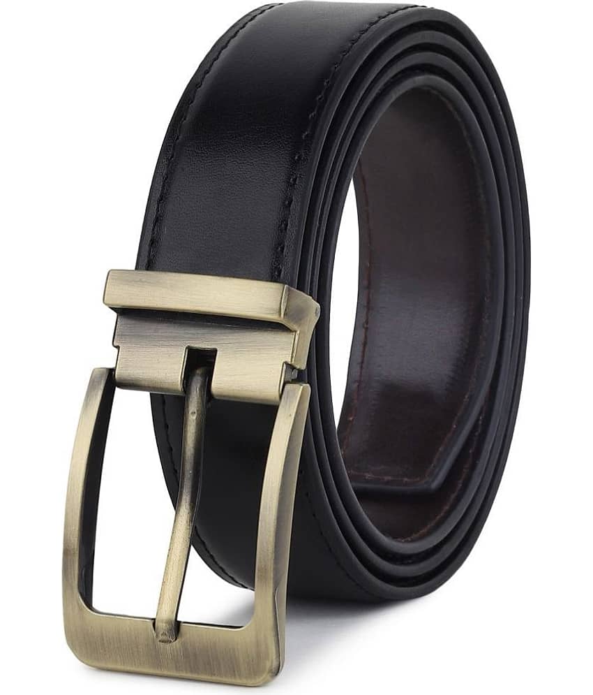 SUNSHOPPING - Black Faux Leather Men's Reversible Belt ( Pack of 1 )