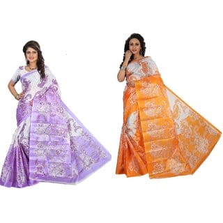 SVB Saree Multicolour Taffeta Silk Saree Without Blouse Piece