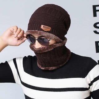 Eastern Club Unisex Brown Woolen Winter Cap (Pack of 2)