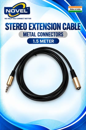 NOVEL STEREO EXTENSION CABLE MALE - FEMALE METAL 10 METER
