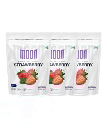 Moon Freeze Dried Strawberry Chips, 12 gm - Pack of 3