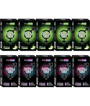 NottyBoy Fruit Flavoured and Ribs Dots Contour Over Time Condoms - Pack of 100