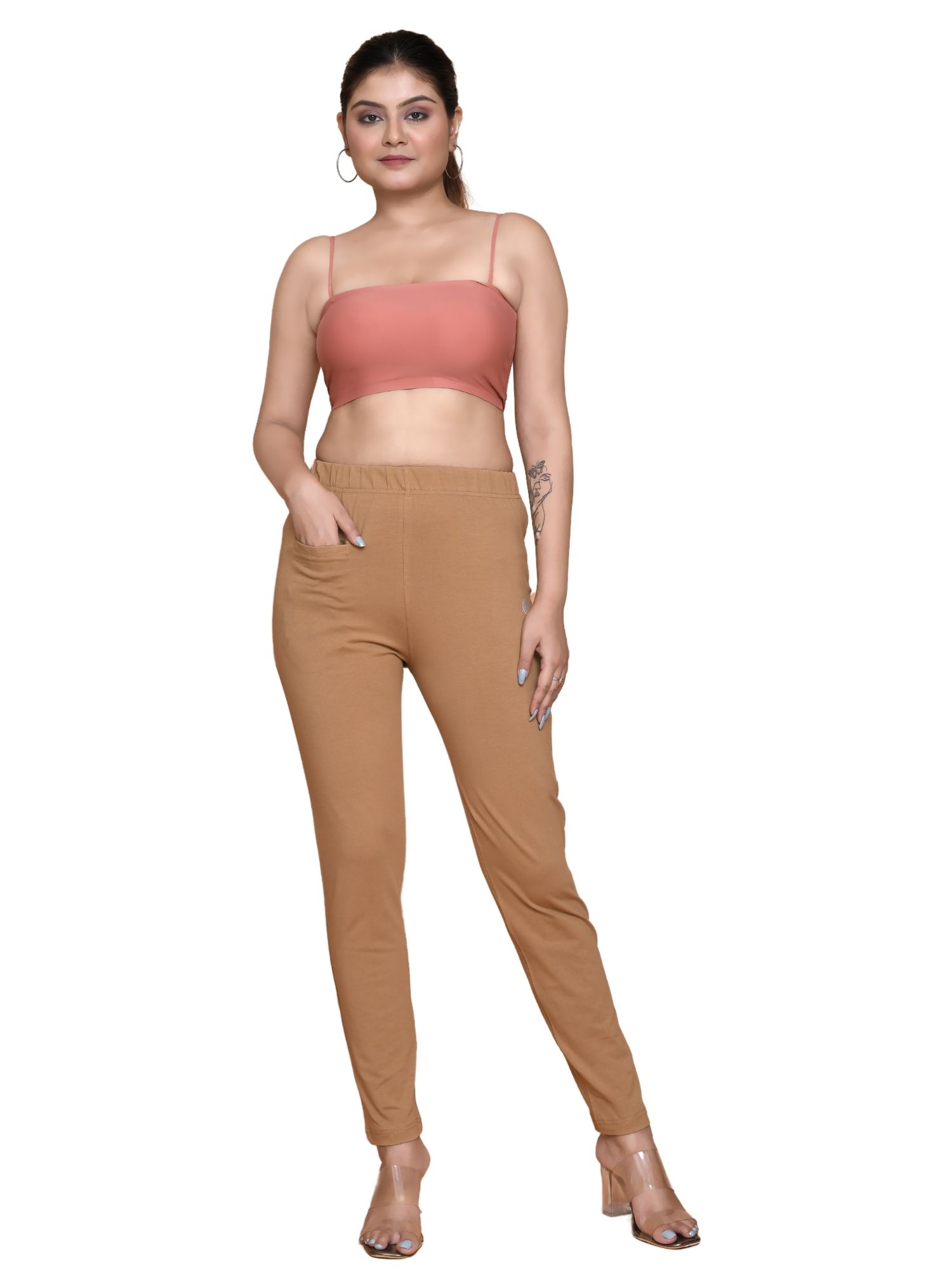 135AFR 4Cats Free Size Royal Kurti Pants - Fawn