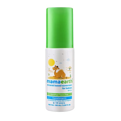 Mamaearth Mineral Based Sunscreen for Babies Certified Toxin Free SPF 20+-100g