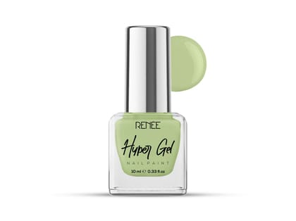 RENEE Hyper Gel Nail Paint - Pistachio Green, Quick Dry, Glossy, Chip resistant,  Acetone Free - 10 ml