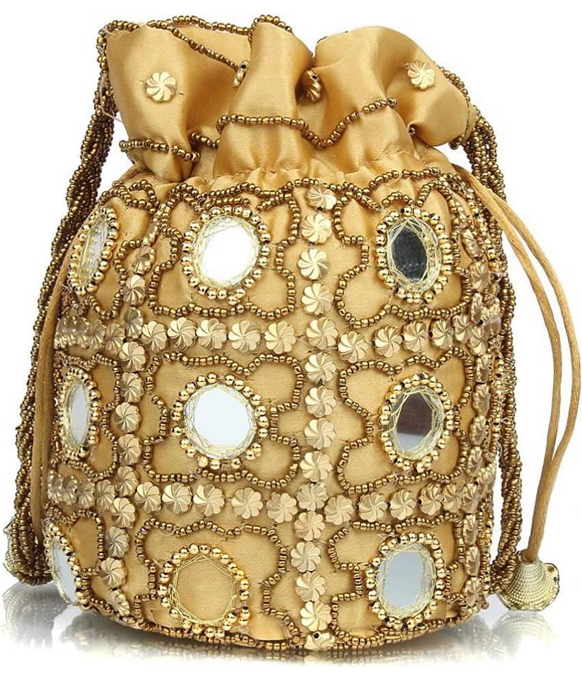 Bulbul Gold Satin Potli