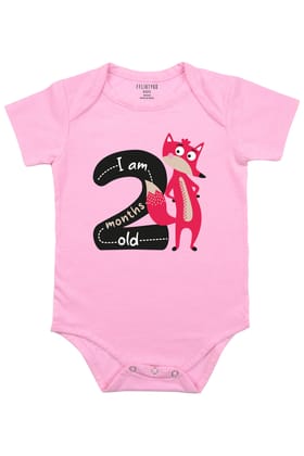 Two Month Milestone Baby Romper | Onesies-Pink / Baby Romper / 0-3 Months