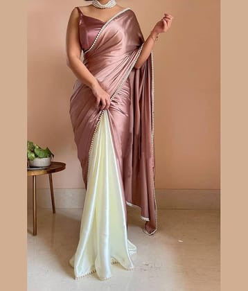 Aika Satin Embellished Saree With Unstitched Blouse Piece ( Black )