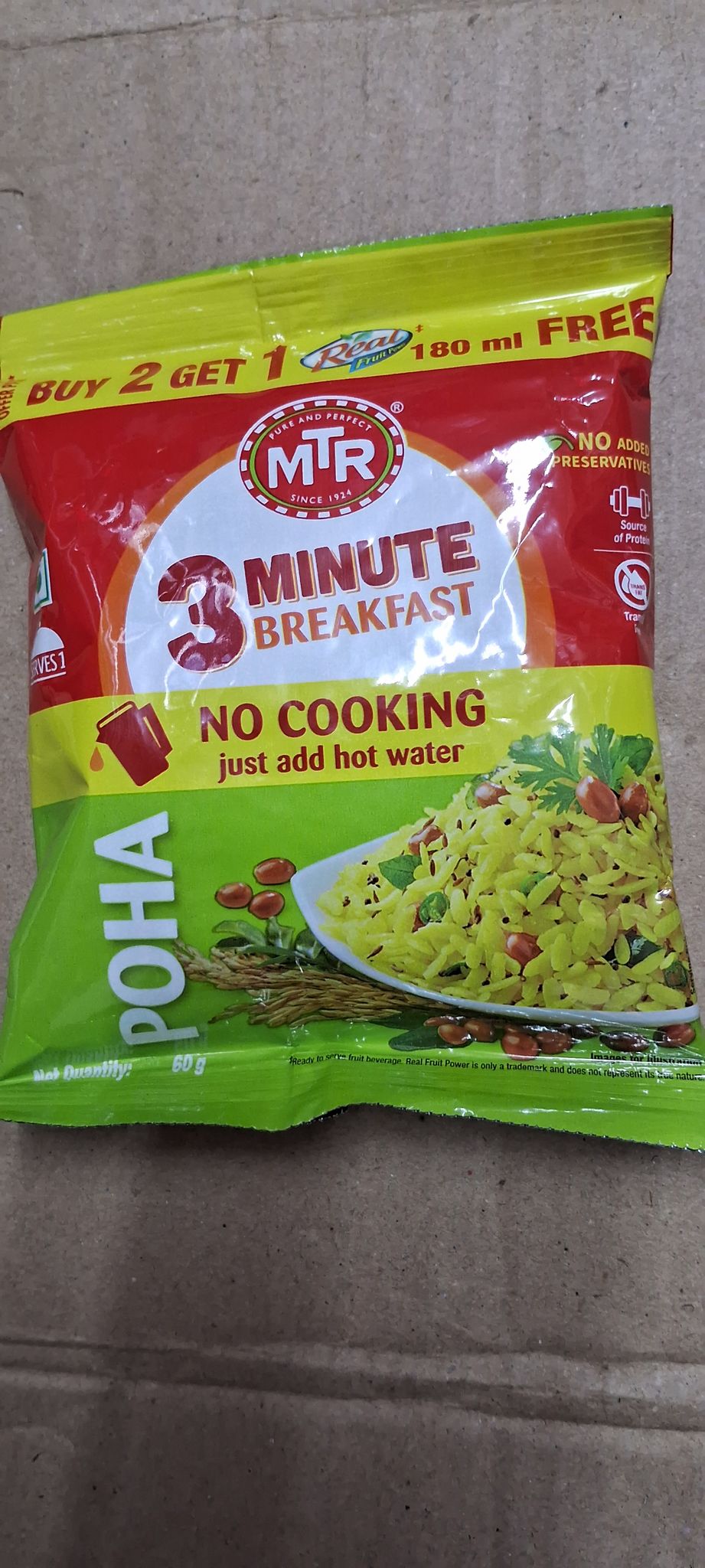 MTR 3 minutes breakfast poha buy 2 get 1 free