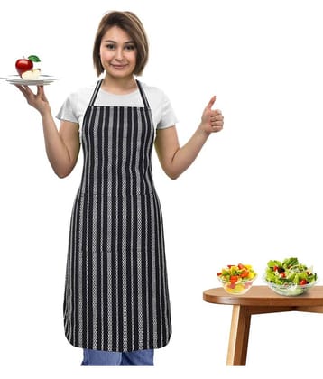 Oasis Hometex Cotton Stripes Kitchen Apron with 1 Center Pocket ( Pack of 1 )