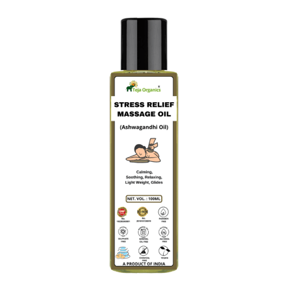 Stress Relief Massage Oil 100ml | Stress buster | Unwinding | Calming, Soothing, Relaxing | Reduces anxiety | Supports Sleep Quality | Relief from Vata disorders | Best for evening or bedtime massage