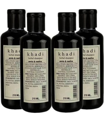 Khadi Herbal Amla & Reetha Shampoo 840 ml Pack of 4