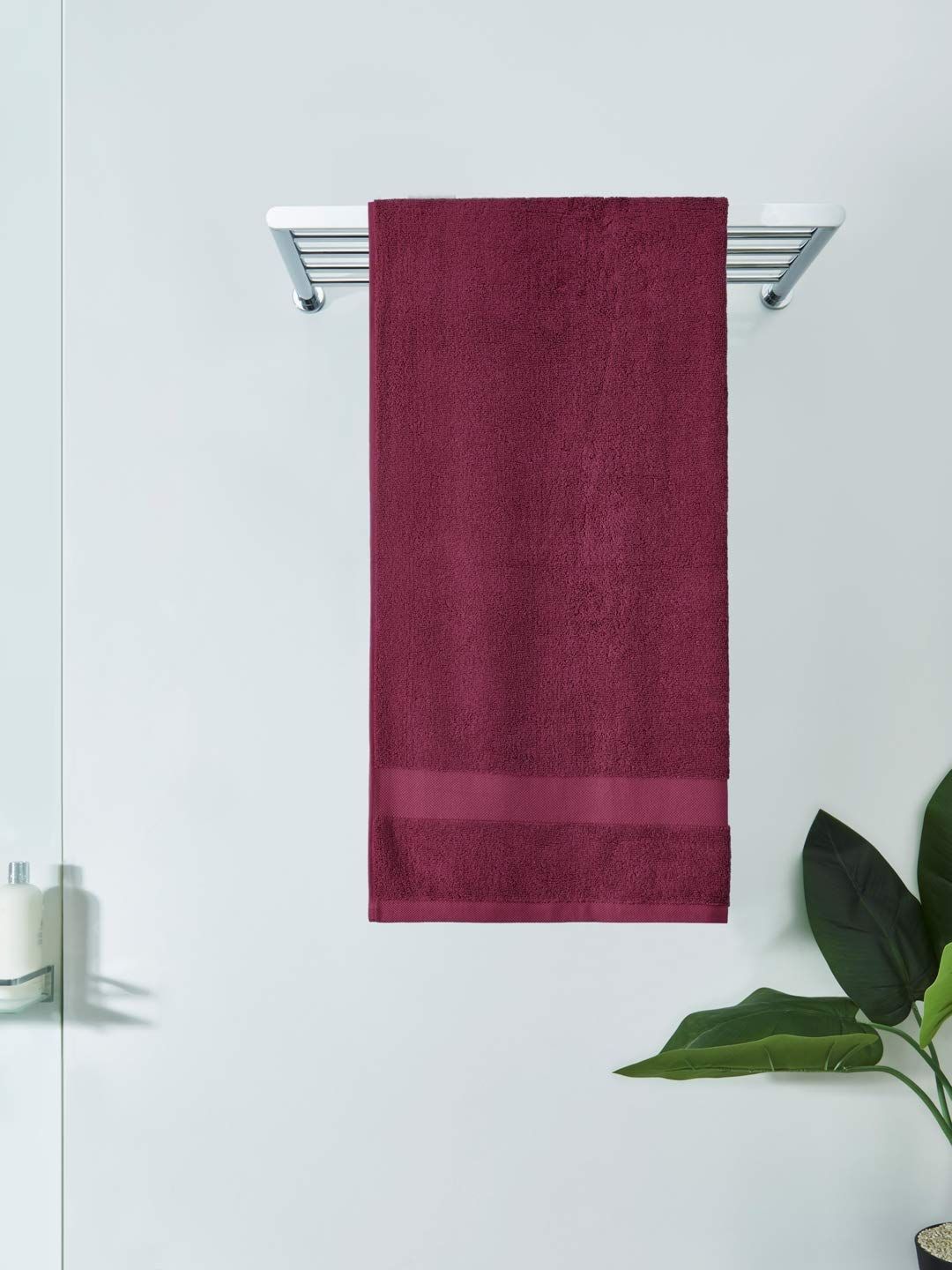 DDECOR - Vital Collection 100% Cotton Bomboo Plains And Textures Pattern  Bath Towel |75 CM X 150 CM| - Pink