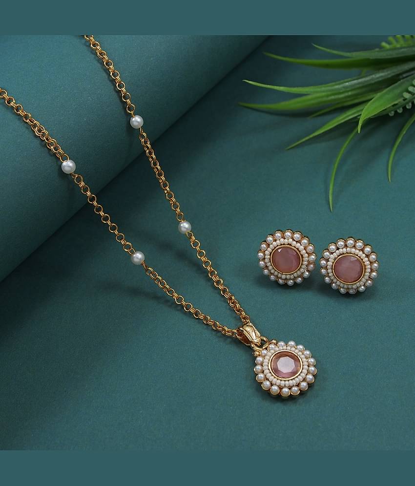 Padmavati Bangles White Pendant set ( Pack of 1 )