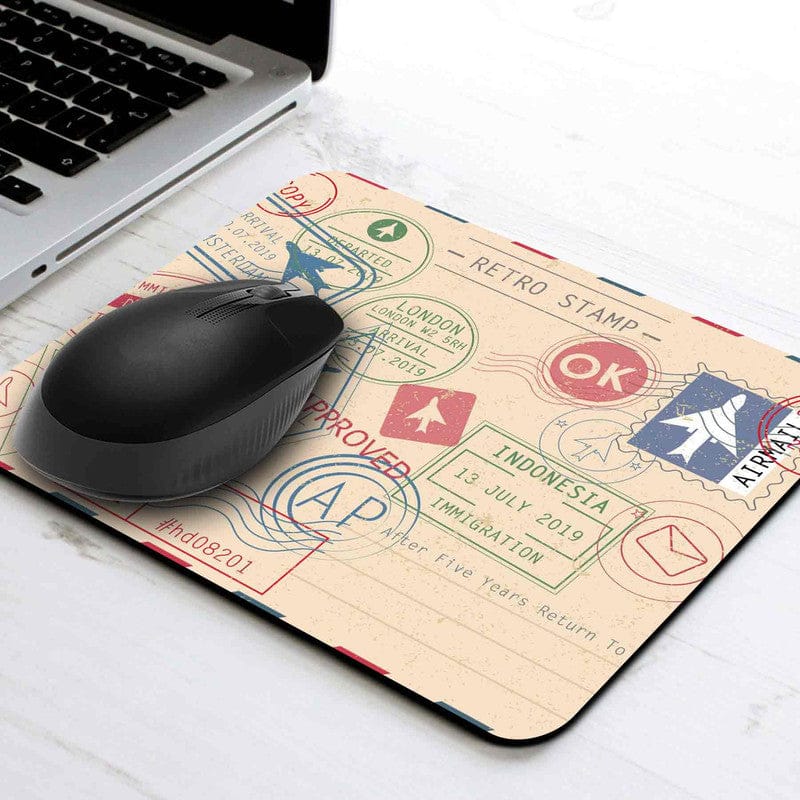 Retro Stamps Mouse Pad