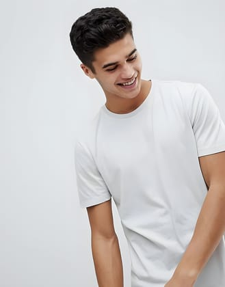White Regular Fit Premium Cotton T shirt-S