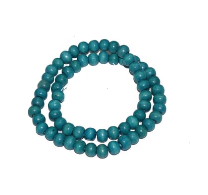 Painted Wooden Beads for Jewelry Making , BWWB-100-Per Packet of Approx 160 Pcs / 8X10 MM / Teal