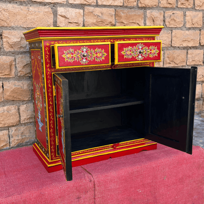 Solid Wood Bedside Table Handicraft Cabinet Desk Drawer