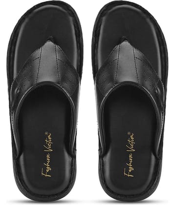 Fashion Victim - Black Men's Leather Slipper