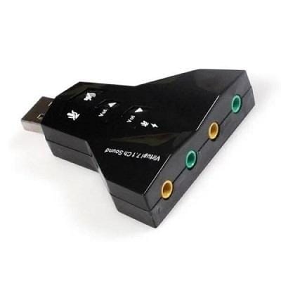 USB Sound 7.1Ch Jet | External Sound Card with Dual Stereo Output & Mic Input, Volume Control (Black) USB Sound 7.1Ch Jet | External Sound Card with Dual Stereo Output & Mic Input, Volume Control (Black)
