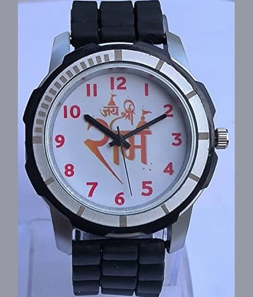 Reboot Black PU Analog Men's Watch