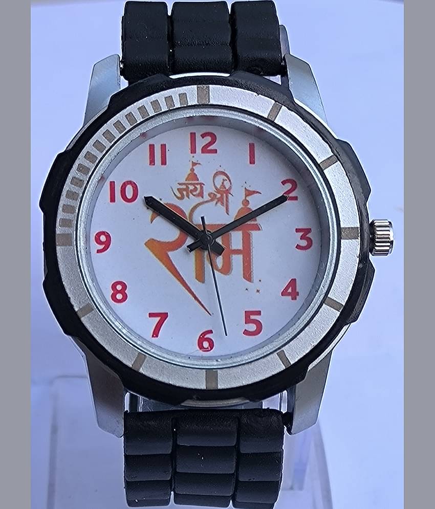 Reboot Black PU Analog Men's Watch