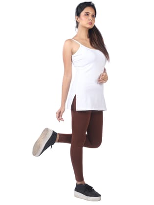 003AFR 4Cats Jumbo Size Royal Ankle Cut Leggings - D Brown