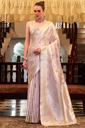 Flare Pink Banarasi Satin Silk Saree