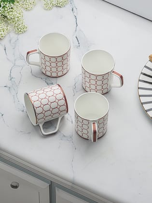 Crimson Sip Tea Mugs (Pack Of 4)