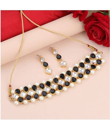 Silver Shine Alloy Black Contemporary/Fashion Necklaces Set Choker
