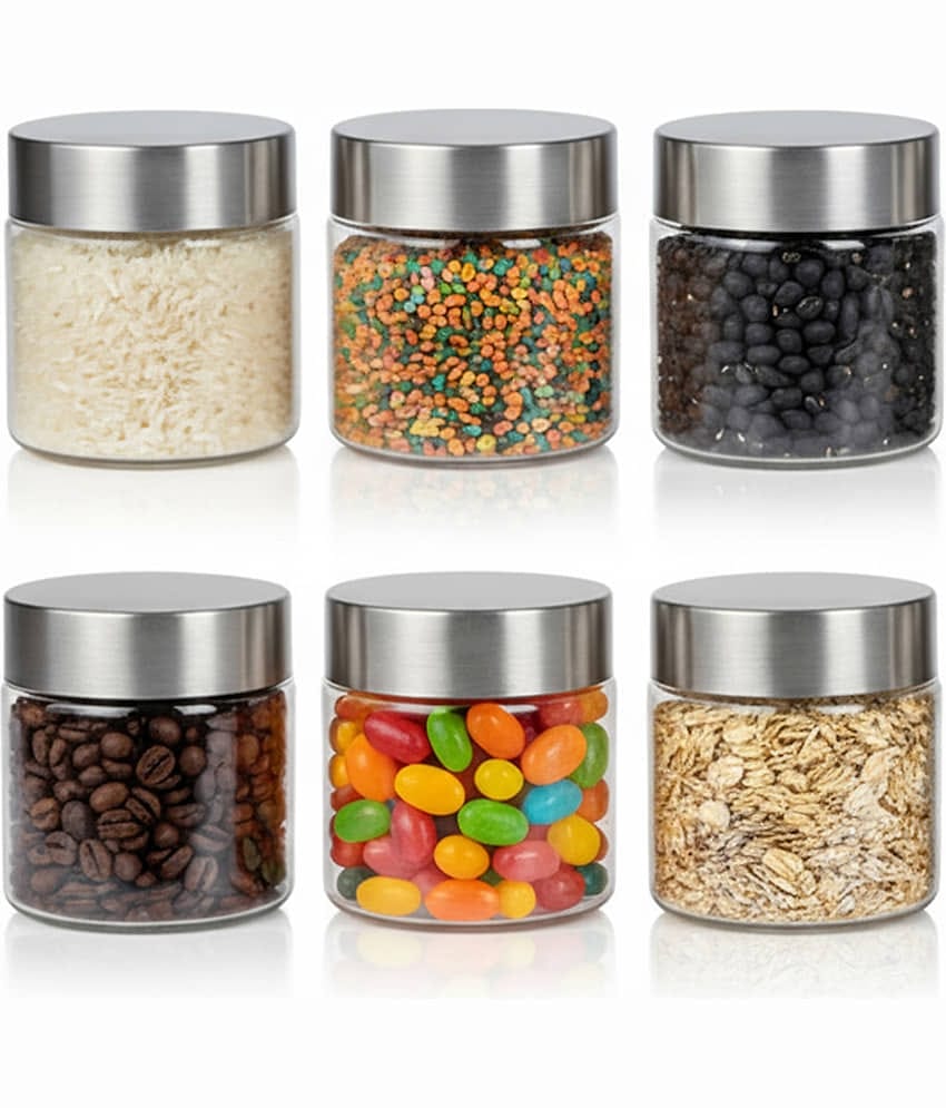 PearlPet PlusJar-180ml Plastic Transparent Multi-Purpose Container ( Set of 6 )