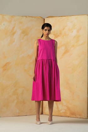 Rylie Pink Solid Dress-L
